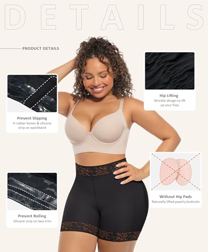 Image of FeelinGirl Butt Lifter Panties Hip Enhancer Shapewear Tummy Control Body Shaper Shorts