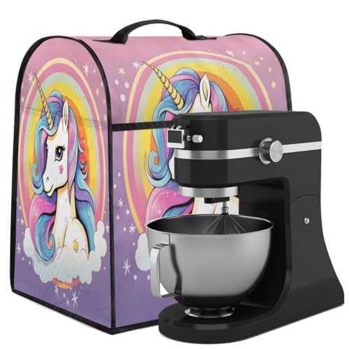 Coffee Maker Cover Rainbow Unicorn Kitchen Appliance Covers Small Appliance Covers Blender Cover Juicer Cover Dust Covers for Kitchen Appliances with Top Handle and Pockets,Washable,B290