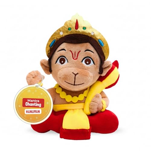 Image of Panda's Box Mantra Chanting Baby Hanuman | As Seen on Shark Tank | Interactive Musical Soft Stuffed Plush Toy | Non-Toxic, Safe| Best Birthday Gift for Newborn Kids (Boys, Girls) | Small - 18 CM
