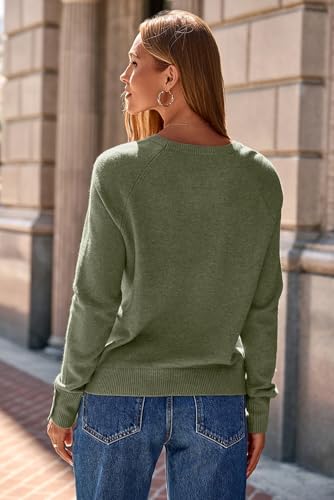 Dokotoo Womens Sweaters Casual Long Sleeve Fashion Crewneck Knit Solid Button Pullover Sweater Jumper Tops3