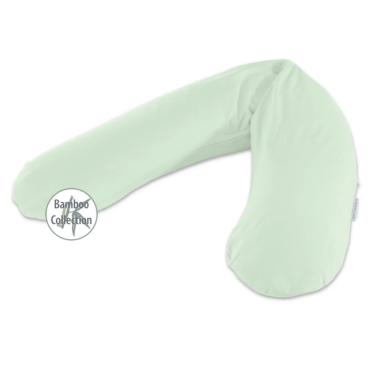 Theraline - Cojín de lactancia y funda de relleno de espelta, color verde pastel de bambú