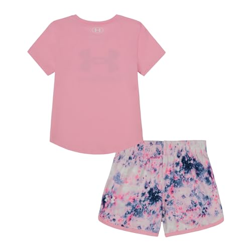 Image of Under Armour Girl's 2-Piece Short Sleeve Graphic Tee and Shorts Set, Outdoor Collection
