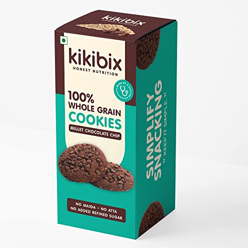 Kikibix Ragi Almond + Rich Chocolate Cookies Combo Pack, Digestive Biscuits, Protein-Packed & Multi-Grain, No Maida, No Refined Sugar, 130gm (Pack of 2), 24 Pieces