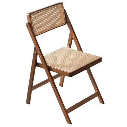 La Mejor Recopilación de Sillas de comedor de jardín los mejores 5. 44 WEIDPHL Silla Plegable De Ratán, Silla De Madera con Respaldo Ajustable, Silla De Ocio Apilable, Sillas Cómodas para Dormitorio, Sala De Lectura, Comedor,Brown