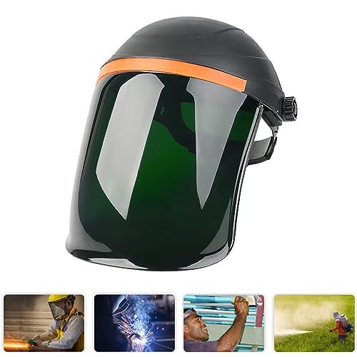 Image of Tyenaza Professional Welding Hood Helmet, Transparent Safety Face Shield with Heat Resistant Design(黑顶墨绿)