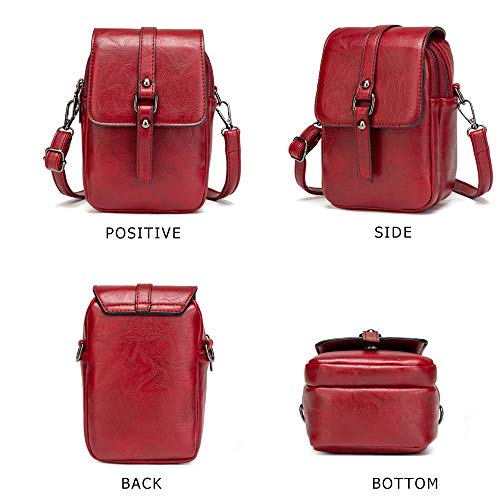 myfriday Vintage Crossbody Phone Bag for Women, Small Leather Shoulder Purse and Handbag with Tassel&Rivet Decoration - Image 7