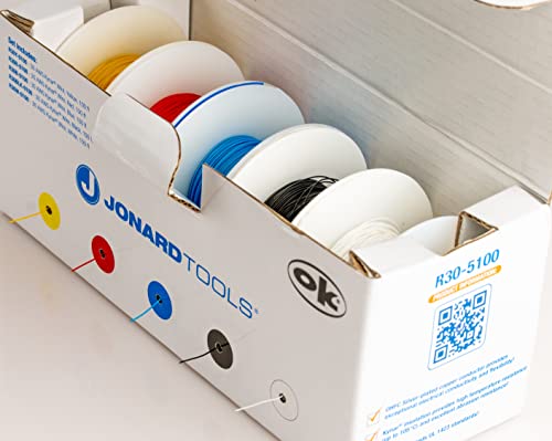 Jonard Tools R30-5100 Solid Kynar® Wire & Dispenser Box, 5 Color Set (500 ft)