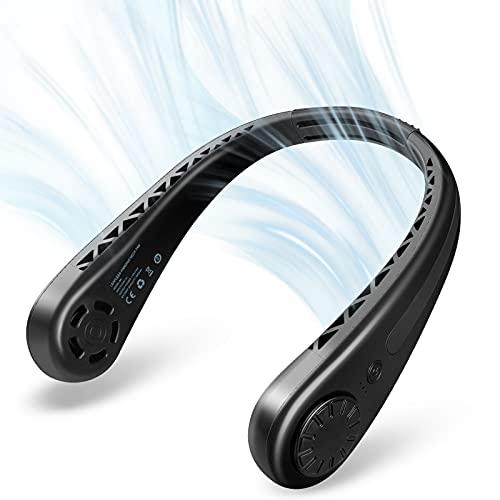 Ireenuo portable neck fan, hands free wearable bladeles…