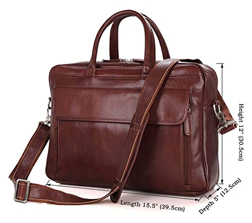Classic Messenger Bag Vintage Leather Handbag 15inch Laptop Briefcase Crossbody Shoulder Bag3