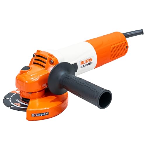 RURIS Meuleuse d’angle électrique RA1200V 1200W, disque 125 mm, vitesse variable 3000-11000 tr/min, système Power Off, outil polyvalent pour coupe et...