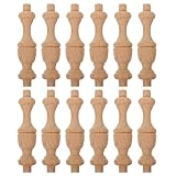 HOUDERCO Pilastri Romani Mini in Legno Massello Non Finiti 12 Pezzi per Capitelli in Legno...