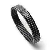 VAMA FASHIONS Stylish Mens Stainless Steel Stretchable Elastic Bracelets Casual Formal Silver Stretch Link Wristband Hand Bracelet for Men Boy's (Stainless Steel Black Men Wrist Band)