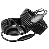 Alxum Actif USB 3.0 Câble Rallonge 15M/49ft, Mâle A vers Femelle A Répéteur Câble 5Gbps Compatible pour Oculus Rift, PS VR, Lecteur de Cartes, Clavier, Imprimante, Scanner, Caméra