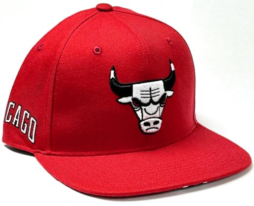 Gorra plana Chicago Bulls Roja con logo blanco ajustable miniatura 2