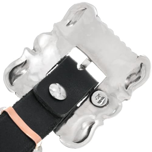 Native American Silver Concho Belt Traditional Navajo Hammered Patterns on Genuine Leather 13233