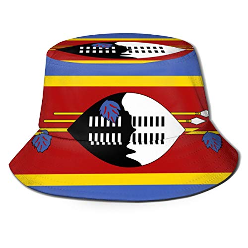 NLWQEKV Chapeau de Drapeau du Royaume d'Eswatini Chapeau de Seau Chapeau de pêcheur Casquette d'été
