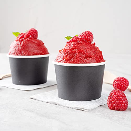 Image of Coppetta 4 Ounce Dessert Cups, 50 Disposable Ice Cream Cups - Lids Sold Separately, Heavy-Duty, Black Paper Frozen Yogurt Bowls, For Hot And Cold Foods, Perfect For Gelato Or Mousse - Restaurantware