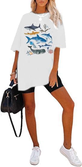 Image of Remidoo Oversized Graphic Tshirts for Women Casual Loose Fit Short Sleeve Tee