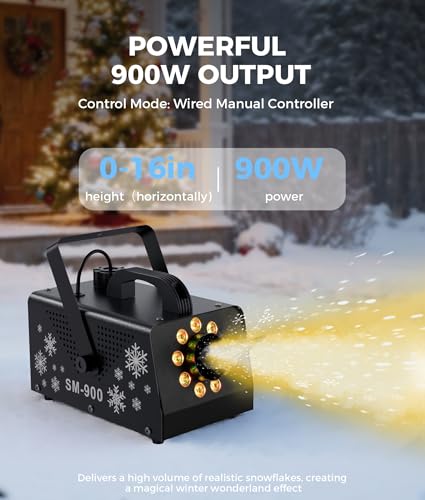 imone 900w snow machine with 9 lights christmas gifthigh output fake snow machine with remotesnow machine indooroutdoor snow making machinesnow maker machinesnowflake machine paradeparty