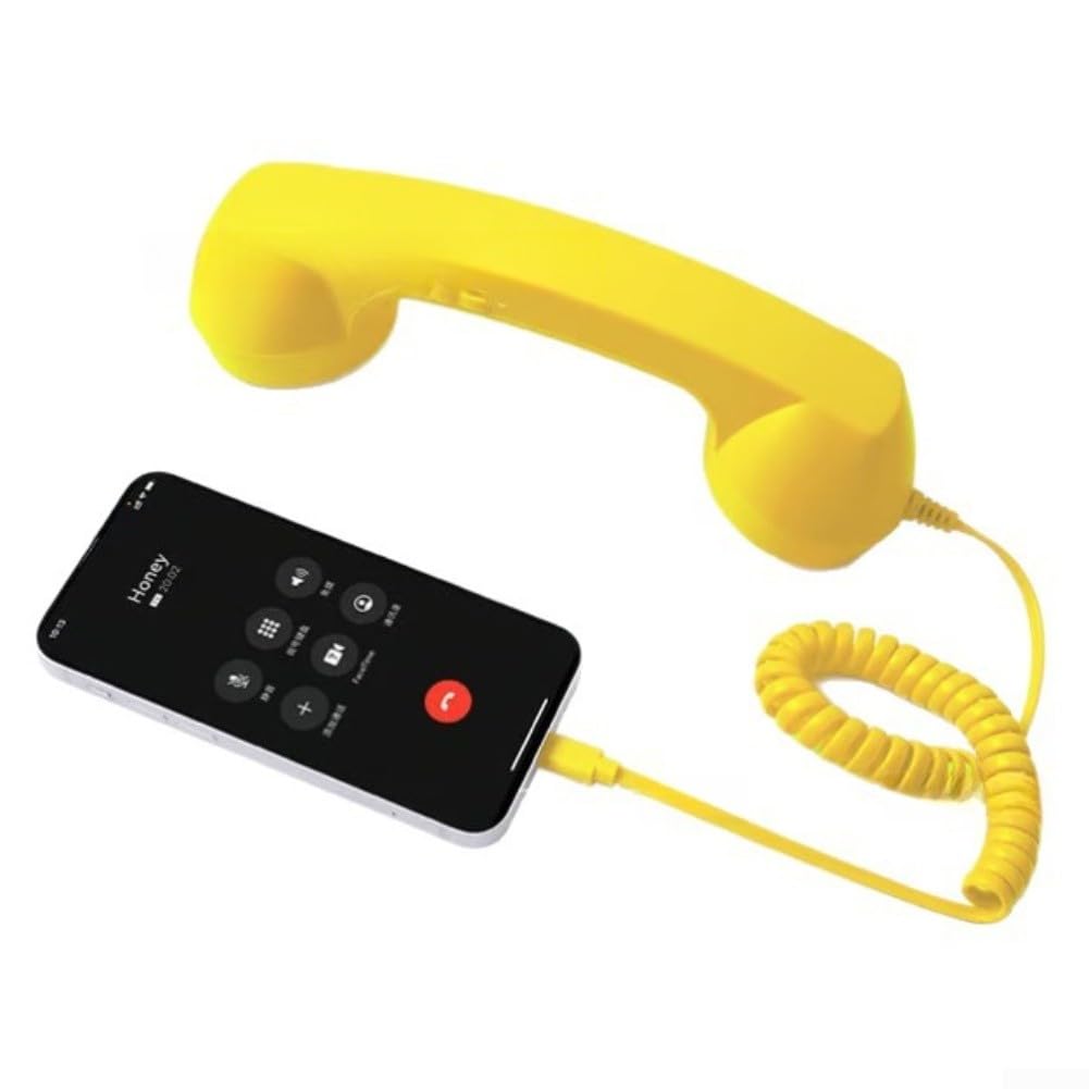 Auricular Retro Teléfono, Receptor con Cable Tipo C, Altavoz de Alta Fidelidad, Agarre Ergonómico, Material ABS, para Smartphones Tablets, Videoconferencias Llamadas — view 5