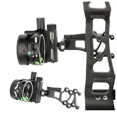 PYMUST Mirilla de Tiro con Arco iluminada de 5 Puntos – Ajuste en Cuatro direcciones para un Tiro de precisión con Arco Compuesto