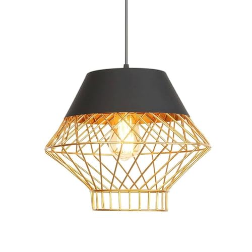 Lampe suspendue E27 en fer noir style nordique moderne à tête unique