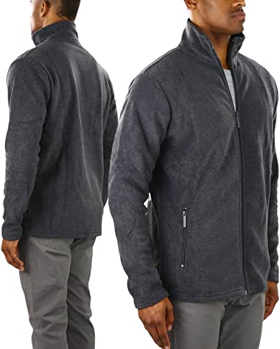 Image of ToBeInStyle Men's Zip Up Long Sleeve High Collar Polar Fleece Jacket
