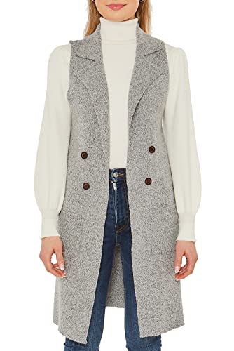 Image of Love Tree Women's Sleeveless Long Sweater Vest Open Front Knit Cardigan Waistcoat