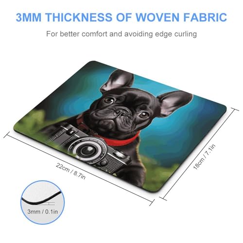 Tapis de souris bouledogue français imperméable et ultra fin