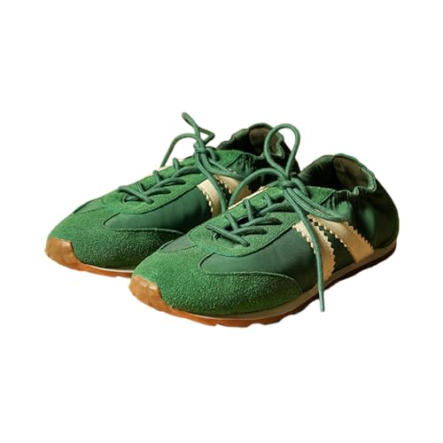 Image of Theater Fuji Casual Sneakers in Suede for Women | Stylish Flat Lace-Up Shoes | Lightweight Comfortable Footwear with Cushioned Insole