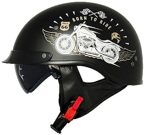 Casco abierto de moto retro en talla XXL para moped y scooter