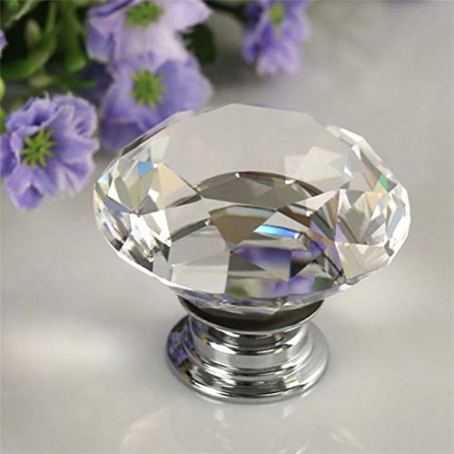Vosarea 12 peças 25 mm puxador de vidro cristal 30 mm em forma de diamante Usd para armário, gaveta,