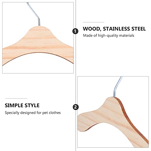 Balacoo VZR10B204D009YWVMKNB3 10Pcs Wooden Pet Apparel Hangers Pet Clothes Hangers Pet Drying Rack Hangers Dog Clothing Hanging Rack Ultra Thin Space Saving Hook thumb #2