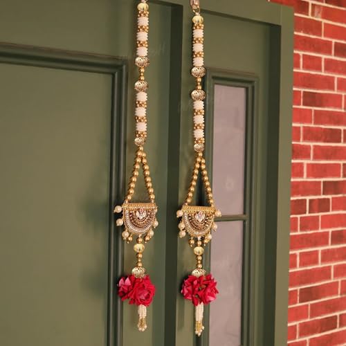 Image of Divyakosh Door Side Hanging for Home Decoration - Set of 2, Wall Side Hanging, Multipurpose Door Hanging, Diwali Decoration Hanging Items & Wedding, 28 Inch