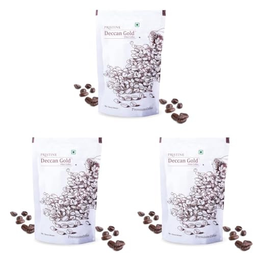 Image of PRISTINE Deccan Gold Medium Roasted Filter Coffee Powder (Coffee-80%, Chicory-20%) 500g (Pack of 3)