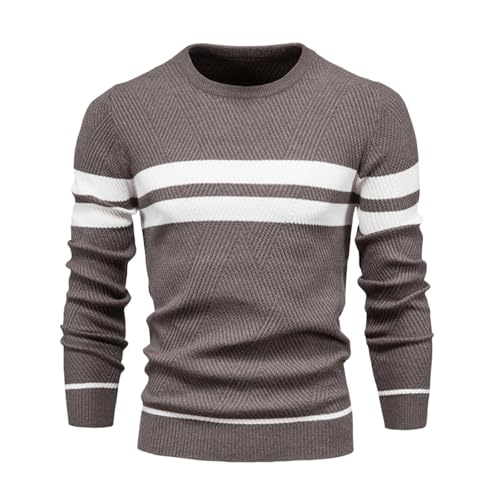 Men's Pullover Sweater O-Neck Patchwork Long Sleeve Warm Slim Casual Fashion Tops