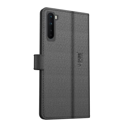 Image of U-Case Compatible with OnePlus Nord Flip Cover | Leather Finish | Inside Pockets & Inbuilt Stand | Shockproof Wallet Style Magnetic Closure Back Cover Case