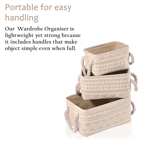 Image of Kuber Industries (Set of 3) Foldable Cosmetic & Skincare Dressing Table Organizer | Space-Saving Storage Boxes for Makeup Items /Hair Gadgets & Jewellery Holder | GM-11-BG | Beige