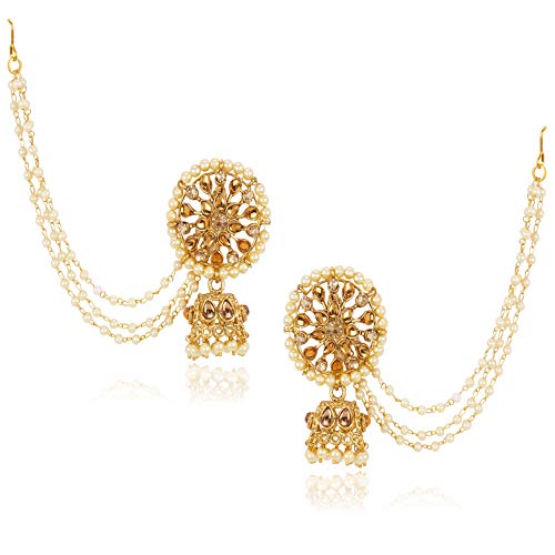 Shining Diva Fashion Metal Gold Plated and Pearl Earrings for Women & Girls