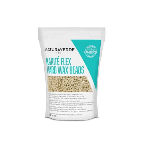 NaturaverdePro Karite Flex Hard Wax Beads, Body and Facial Hair R...
