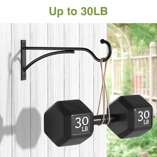 Set of 2 Black 8-Inch Outdoor Plant Hanging Hooks 5 Set of 2 Black 8-Inch Outdoor Plant Hanging Hooks - Image 5