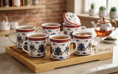 Image of Thai Tea Cups (Buddha's Symbols)