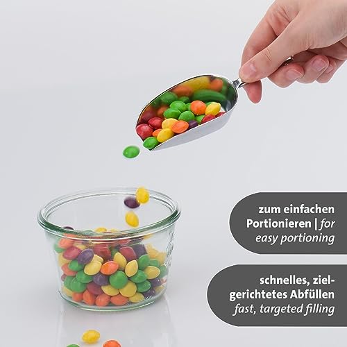 Westmark 2 Back-/Abwiege-/Abfüllschaufeln, Füllvolumen: je 37 ml (ca. 35 g Mehl), Aluminium, Hygia, Silber, 910122E3