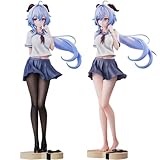 2pcs Ganyu Figuras Anime Figuras Manga Uniformes Niñas Lindo Modelo Estatua PVC Decoración de Escritorio Regalo 25 cm