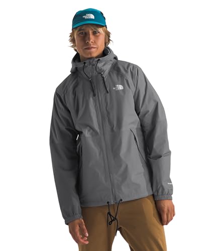 The North Face Men's Antora Rain Hoodie (Standard & Big Size) - Waterproof & Windproof Jacket, Secure Zip Pockets, Smoked Pearl-NPF, Large