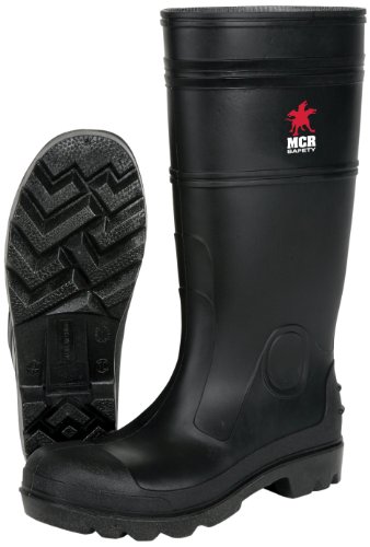 Image of MCR Safety PBP12013 Waterproof PVC Men's Knee Boot with Plain Toe, Black, Size 13, 1-Pair