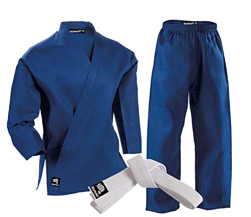 Zephyr Martial Arts Karate Gi Student Uniform with Belt - Blue - 1