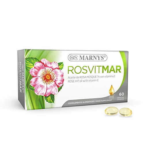 Marny's Rosvitmal Perlas de Aceite de Rosa Mosqueta con Vitamina E, 60 Cápsulas