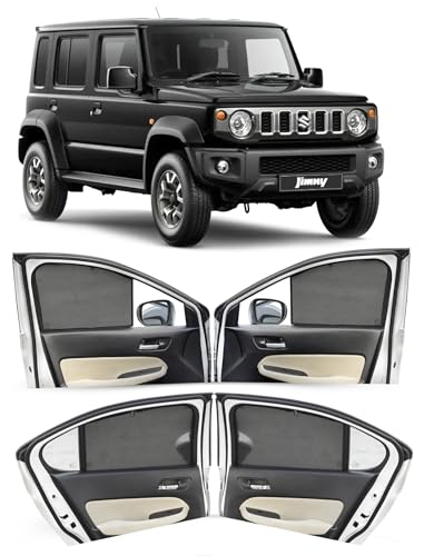 Image of Autofact Car Sunshades for Maruti Jimmy, UV Protection, Useful Car Accessories, Custom fit Sun Shades for Side Windows, Set of 8