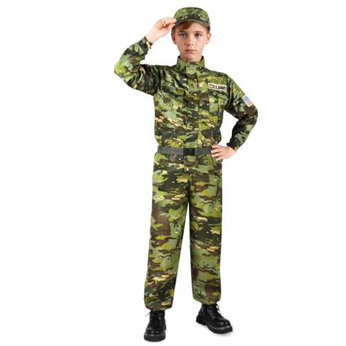 GIFTINBOX Army Costume for Kids, Soldier Military Costumes for Boys